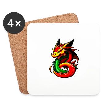 Dragon - Dessous de verre (lot de 4) - blanc - Devant