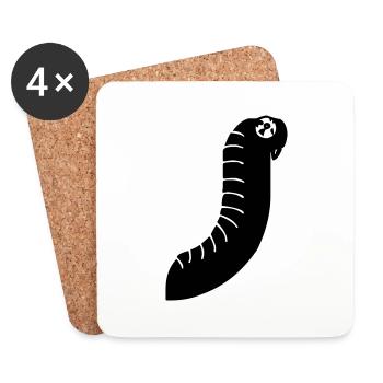 Monster Buchstabe J - Untersetzer (4er-Set) - Weiß - Vorne