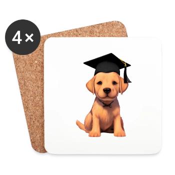Bachelor Labrador Hunde Schulabschluss Studium - Untersetzer (4er-Set) - Weiß - Vorne