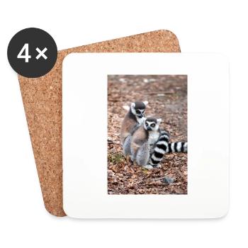 Ring-tailed Lemur (in german Katta) Lemur catta - Coasters (set of 4) - white - Front