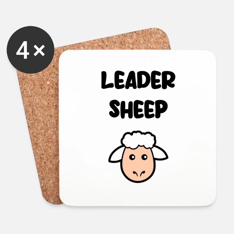 Leader sheep - Dessous de verre (lot de 4) - blanc