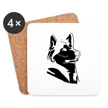 Hund Dog - Untersetzer (4er-Set) - Weiß - Vorne