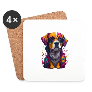 Dog 1 - Coasters (set of 4) - white - Front
