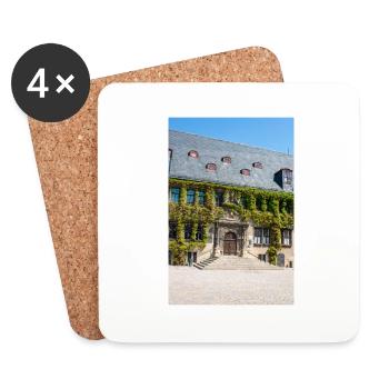 city hall (Rathaus) Quedlinburg Saxony-Anhalt Germ - Coasters (set of 4) - white - Front