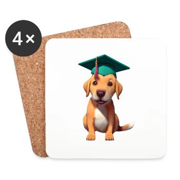 Bachelor Studium Labrador Hunde Schulabschluss - Untersetzer (4er-Set) - Weiß - Vorne