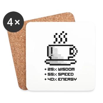 Gamer coffee - Coasters (set of 4) - white - Front