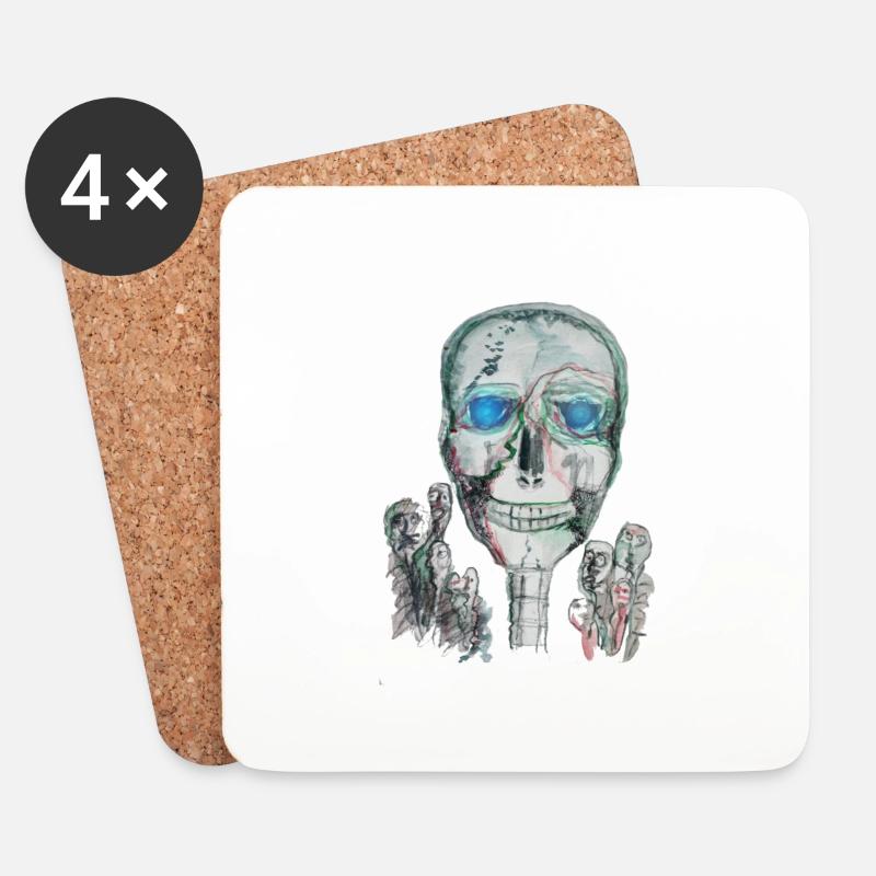 halloween grusel - Untersetzer (4er-Set) - Weiß