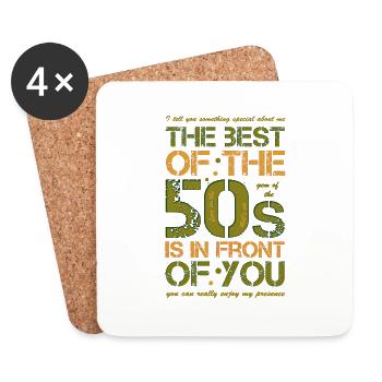 Fifties 50s 50's 50s - Coasters (set of 4) - white - Front
