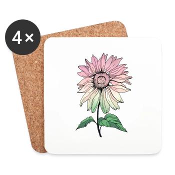 Blume - Untersetzer (4er-Set) - Weiß - Vorne