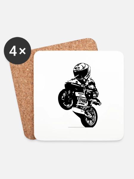 Moto GP - Untersetzer (4er-Set) - Weiß