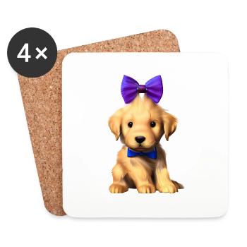Hundebesitzer Golden Retriever Hundewelpe Hunde - Untersetzer (4er-Set) - Weiß - Vorne