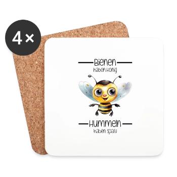 Bienen haben Honig, aber Hummeln haben Spaß! - Untersetzer (4er-Set) - Weiß - Vorne