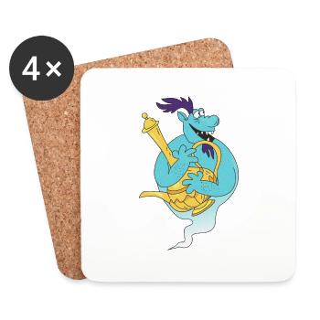 Gini Magic Lamp Genie - Coasters (set of 4) - white - Front