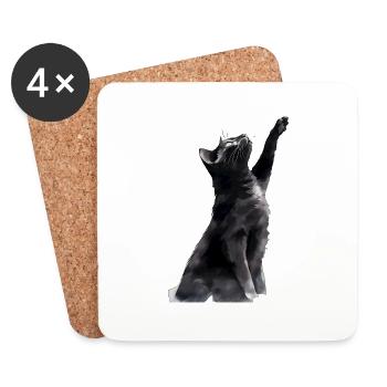 Black Cat Dreams - Coasters (set of 4) - white - Front