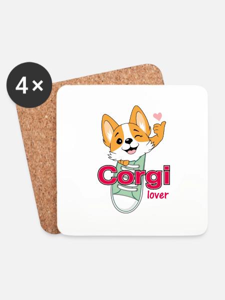 Corgi lover - Coasters (set of 4) - white