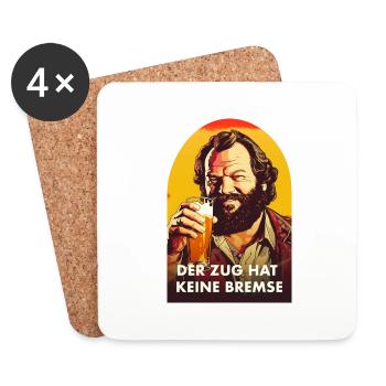 Der Zug hat keine Bremse - Pop Art Style - Untersetzer (4er-Set) - Weiß - Vorne
