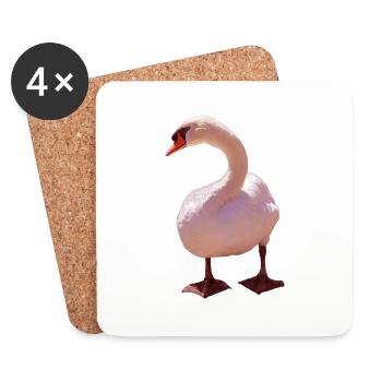 Cygne - Dessous de verre (lot de 4) - blanc - Devant