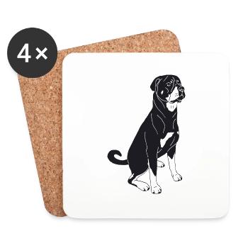 Rottweiler - Untersetzer (4er-Set) - Weiß - Vorne