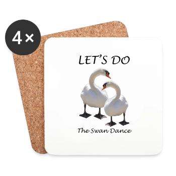 Cygne - Dessous de verre (lot de 4) - blanc - Devant