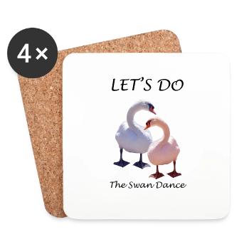 Cygne - Dessous de verre (lot de 4) - blanc - Devant
