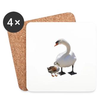 Schwan - Untersetzer (4er-Set) - Weiß - Vorne