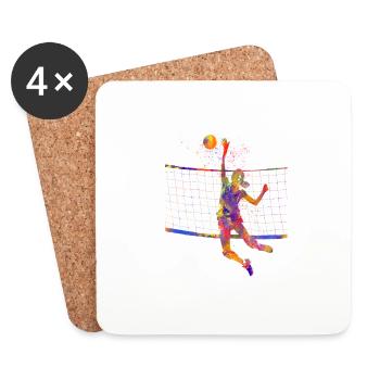 Volleyball player - Coasters (set of 4) - white - Front