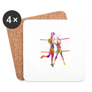 Volleyball player - Coasters (set of 4) - white - Front