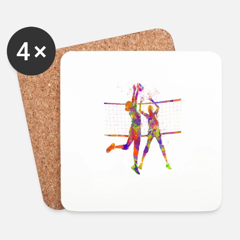 Volleyball player - Coasters (set of 4) - white