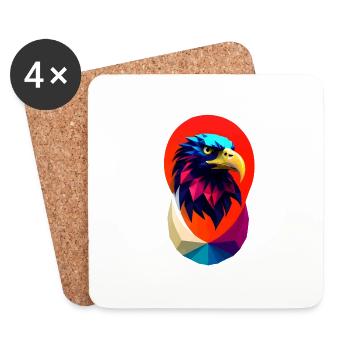 Aigle #3 - Dessous de verre (lot de 4) - blanc - Devant