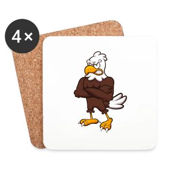 Wütender Adler Charakter - Untersetzer (4er-Set) - Weiß - Vorne
