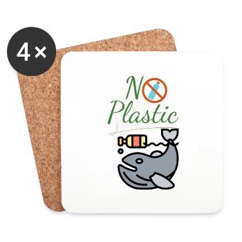 No plastic - Untersetzer (4er-Set) - Weiß - Vorne