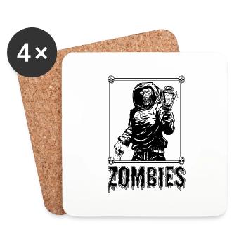 Zombies! - Untersetzer (4er-Set) - Weiß - Vorne