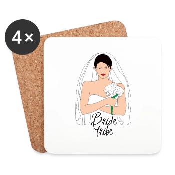 bride tribe schwarz 2 - Untersetzer (4er-Set) - Weiß - Vorne