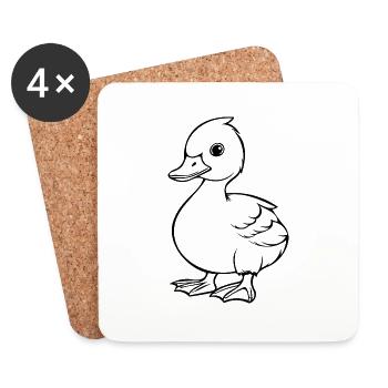 Canard Oiseaux Canards - Dessous de verre (lot de 4) - blanc - Devant