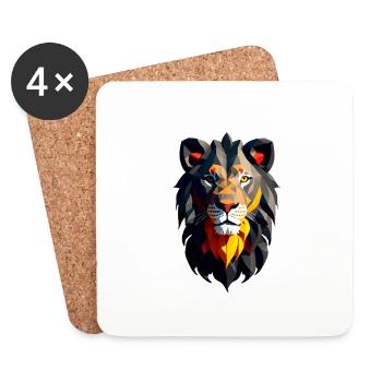 Lion #2 - Dessous de verre (lot de 4) - blanc - Devant
