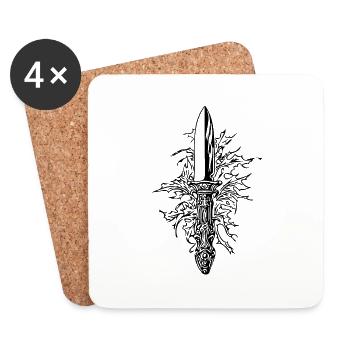 Knife Cutler Knife Lover - Coasters (set of 4) - white - Front