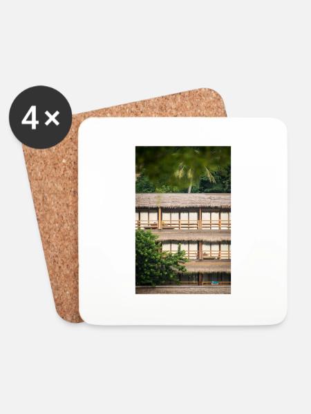hotel under palm trees - Untersetzer (4er-Set) - Weiß