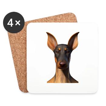 Doberman Trainer Doberman Dog Doberman Puppy - Coasters (set of 4) - white - Front