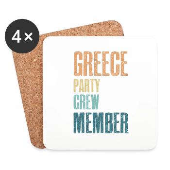 Greece Party Crew - Coasters (set of 4) - white - Front