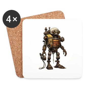 Roboter - Untersetzer (4er-Set) - Weiß - Vorne