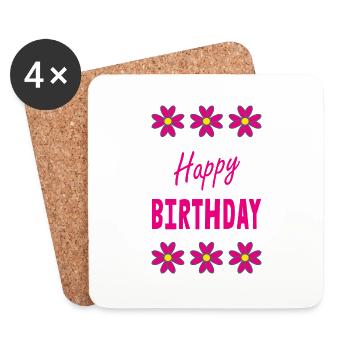 ALLES GUTE ZUM GEBURTSTAG. ALLES GUTE ZUM GEBURTSTAG. JAHRESTAG. - Untersetzer (4er-Set) - Weiß - Vorne