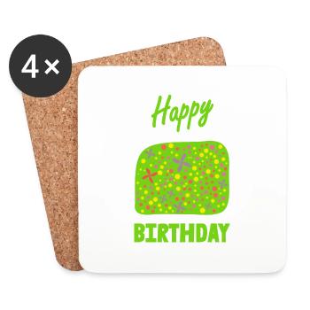 ALLES GUTE ZUM GEBURTSTAG. ALLES GUTE ZUM GEBURTSTAG. JAHRESTAG. - Untersetzer (4er-Set) - Weiß - Vorne