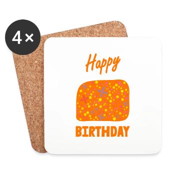 ALLES GUTE ZUM GEBURTSTAG. ALLES GUTE ZUM GEBURTSTAG. JAHRESTAG. - Untersetzer (4er-Set) - Weiß - Vorne