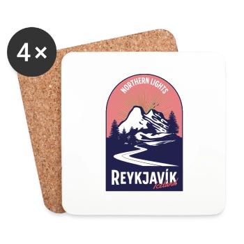 Reykjavik Island Vintage Roadtrip - Untersetzer (4er-Set) - Weiß - Vorne