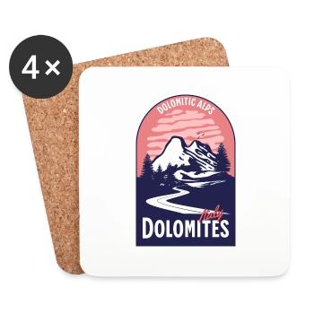 Dolomites Italy Mountain Sunset - Coasters (set of 4) - white - Front