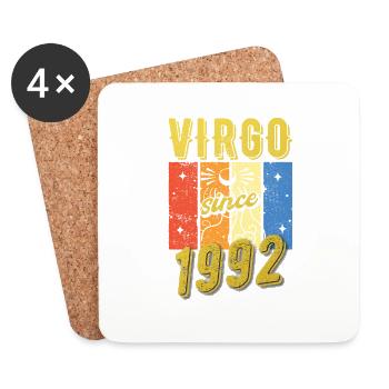 Vierge 1992 Cadeau d’anniversaire du zodiaque - Dessous de verre (lot de 4) - blanc - Devant