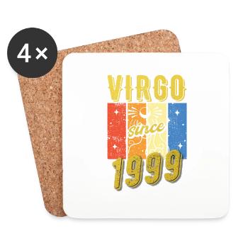 Vierge 1999 Cadeau d’anniversaire du zodiaque - Dessous de verre (lot de 4) - blanc - Devant