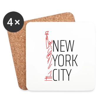 statue of liberty new york city Freiheitsstatue - Untersetzer (4er-Set) - Weiß - Vorne