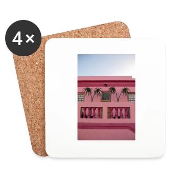 Pink House - Untersetzer (4er-Set) - Weiß - Vorne