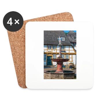 well on a historical market place Goslar - Coasters (set of 4) - white - Front
